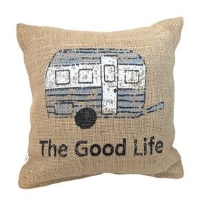 Camper Jute Pillow 8" The Good Life Rustic RV Decor The Country House Collection